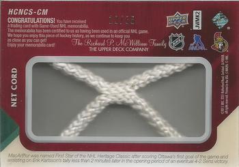 2014-15 SP Game Used - Heritage Classic Materials Net Cord #HCNC-CM Clarke MacArthur Back