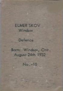 1952-53 Bedard & Donaldson (Anonymous) Juniors #10 Elmer Skov Back