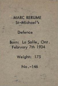 1952-53 Bedard & Donaldson (Anonymous) Juniors #146 Marc Reaume Back