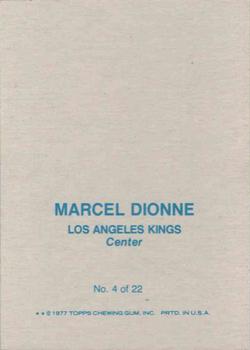 1977-78 Topps - Glossy Inserts (Square Corners) #4 Marcel Dionne Back
