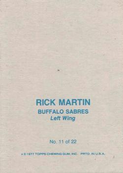 1977-78 Topps - Glossy Inserts (Square Corners) #11 Rick Martin Back