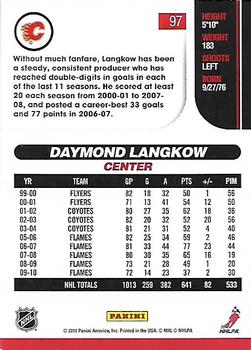 2010-11 Score #97 Daymond Langkow  Back