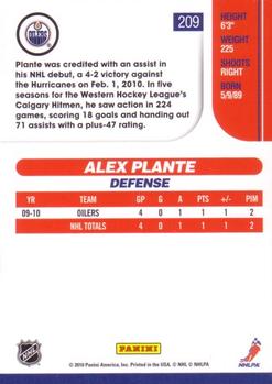 2010-11 Score #209 Alex Plante  Back