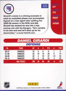 2010-11 Score #332 Daniel Girardi  Back
