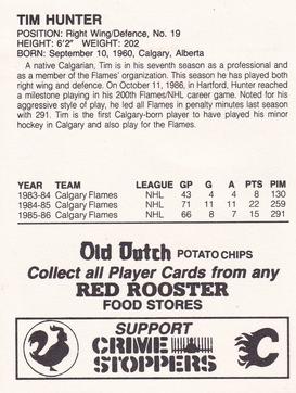 1986-87 Red Rooster Calgary Flames #NNO Tim Hunter Back
