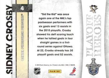 2010-11 Score - Playoff Heroes #4 Sidney Crosby Back