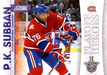 2010-11 Score - Playoff Heroes #16 P.K. Subban Front