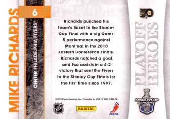 2010-11 Score - Playoff Heroes #6 Mike Richards Back