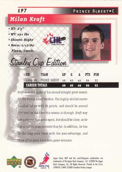 1999-00 Upper Deck MVP Stanley Cup Edition #197 Milan Kraft Back