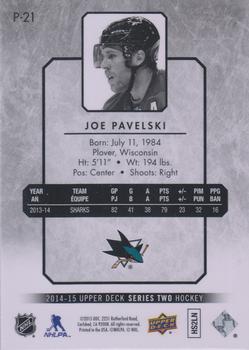 2014-15 Upper Deck - UD Portraits #P-21 Joe Pavelski Back