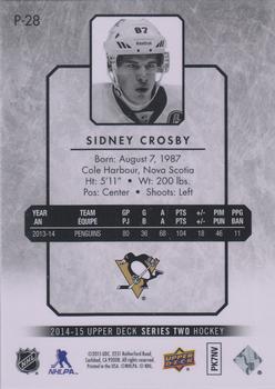 2014-15 Upper Deck - UD Portraits #P-28 Sidney Crosby Back