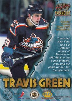 1997-98 Pacific Paramount - Copper #108 Travis Green Back