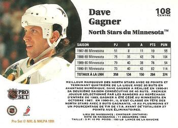 1991-92 Pro Set French #108 Dave Gagner Back