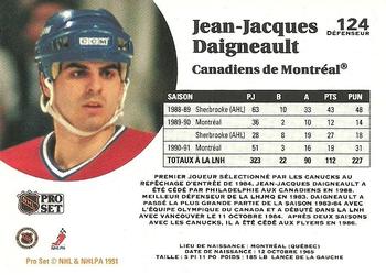 1991-92 Pro Set French #124 J.J. Daigneault Back