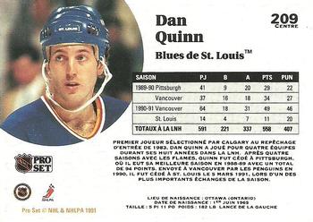 1991-92 Pro Set French #209 Dan Quinn Back
