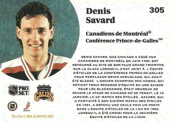 1991-92 Pro Set French #305 Denis Savard Back