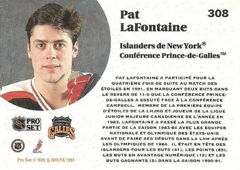 1991-92 Pro Set French #308 Pat LaFontaine Back