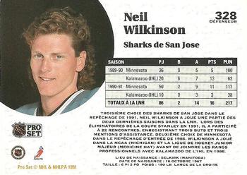 1991-92 Pro Set French #328 Neil Wilkinson Back