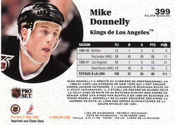 1991-92 Pro Set French #399 Mike Donnelly Back