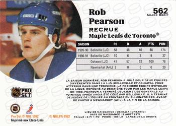 1991-92 Pro Set French #562 Rob Pearson Back