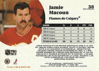 1991-92 Pro Set French #38 Jamie Macoun Back