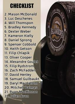 2014-15 Charlottetown Islanders (QMJHL) #1 Header / Checklist Back