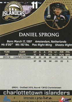 2014-15 Charlottetown Islanders (QMJHL) #8 Daniel Sprong Back