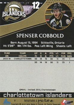 2014-15 Charlottetown Islanders (QMJHL) #9 Spenser Cobbold Back