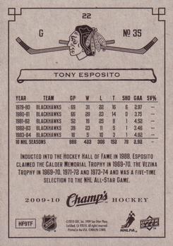 2009-10 Upper Deck Champ's - Yellow #22 Tony Esposito Back