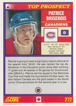 1991-92 Score Canadian English #272 Patrice Brisebois Back