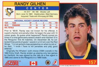 1991-92 Score Canadian English #157 Randy Gilhen Back