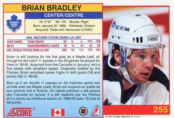 1991-92 Score Canadian English #255 Brian Bradley Back