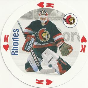 1998-99 Bicycle NHL Hockey Aces Goalies #K♥ Damian Rhodes Front