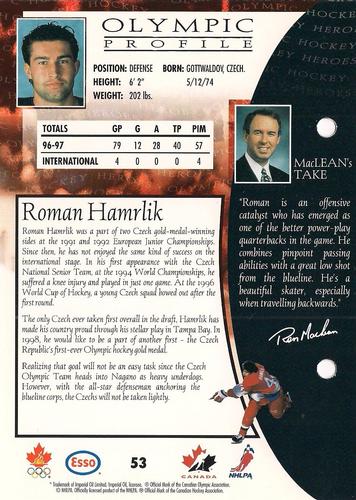 1997 Esso Olympic Hockey Heroes #53 Roman Hamrlik Back