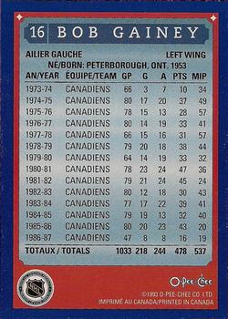 1992-93 O-Pee-Chee Montreal Canadiens Hockey Fest #16 Bob Gainey Back
