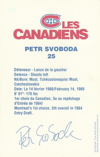 1988-89 Montreal Canadiens #NNO Petr Svoboda Back