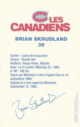 1988-89 Montreal Canadiens #NNO Brian Skrudland Back