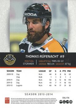2013-14 PCAS Swiss National League #SNL-178 Thomas Rüfenacht Back