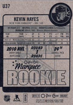 2014-15 Upper Deck - 2014-15 O-Pee-Chee Update #U37 Kevin Hayes Back