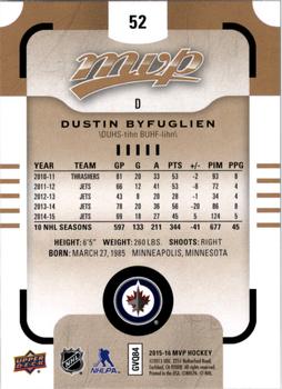 2015-16 Upper Deck MVP #52 Dustin Byfuglien Back