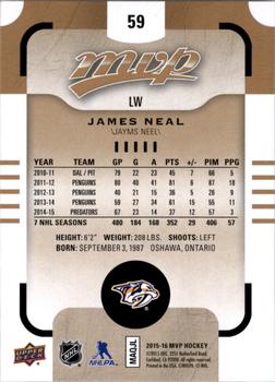 2015-16 Upper Deck MVP #59 James Neal Back