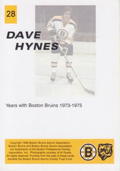 1998-99 Boston Bruins Alumni #28 Dave Hynes Back