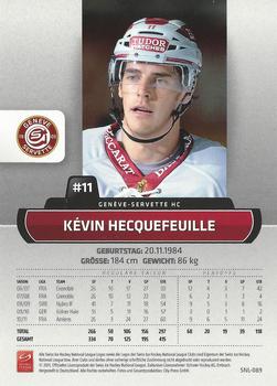 2011-12 PCAS Swiss National League #SNL-089 Kévin Hecquefeuille Back