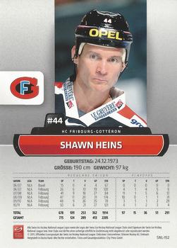 2011-12 PCAS Swiss National League #SNL-152 Shawn Heins Back