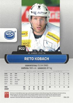 2011-12 PCAS Swiss National League #SNL-235 Reto Kobach Back