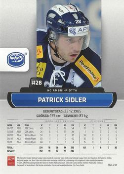 2011-12 PCAS Swiss National League #SNL-237 Patrick Sidler Back