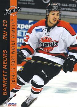 2014-15 Choice Fort Wayne Komets (ECHL) #14 Garrett Meurs Front