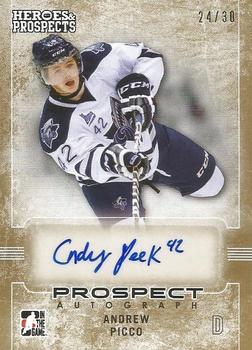 2014-15 In The Game Heroes & Prospects - Prospect Autographs Gold #5 Andrew Picco Front