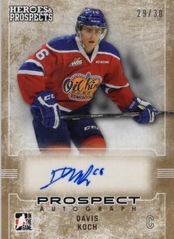 2014-15 In The Game Heroes & Prospects - Prospect Autographs Gold #22 Davis Koch Front