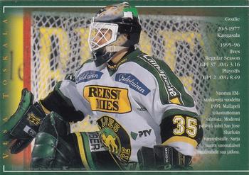 1996-97 Leaf Sisu SM-Liiga (Finnish) - Signatures #NNO Vesa Toskala Back